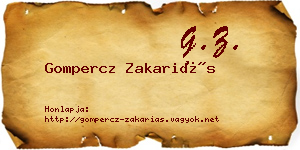 Gompercz Zakariás névjegykártya